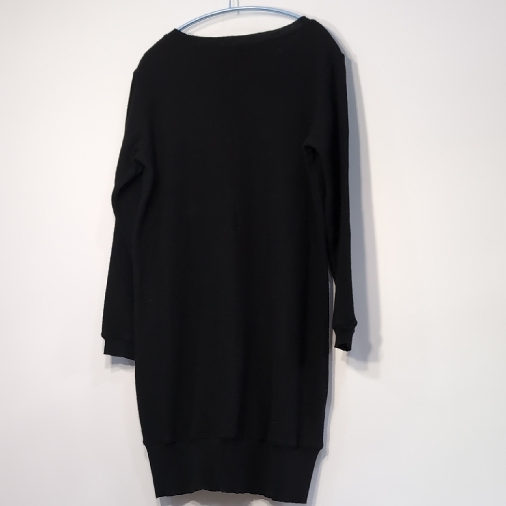 Alpha Massimo Rebecchi | 100% Wool Mini Black Sweater Dress Minimalist Size 10 - Picture 2 of 9